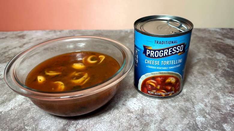 can and bowl of progresso tomato soup
