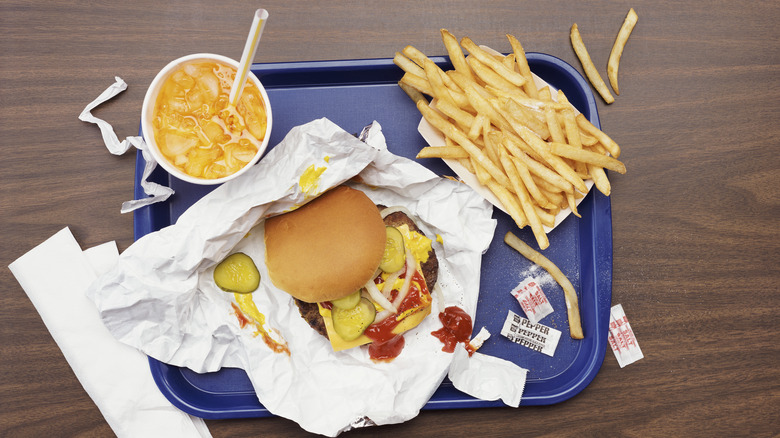 fast food meal on table