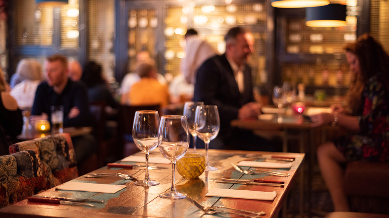Tables inside a steakhouse