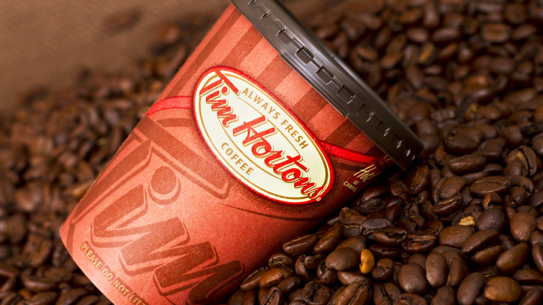 To-go cup of coffee from Tim Horton's