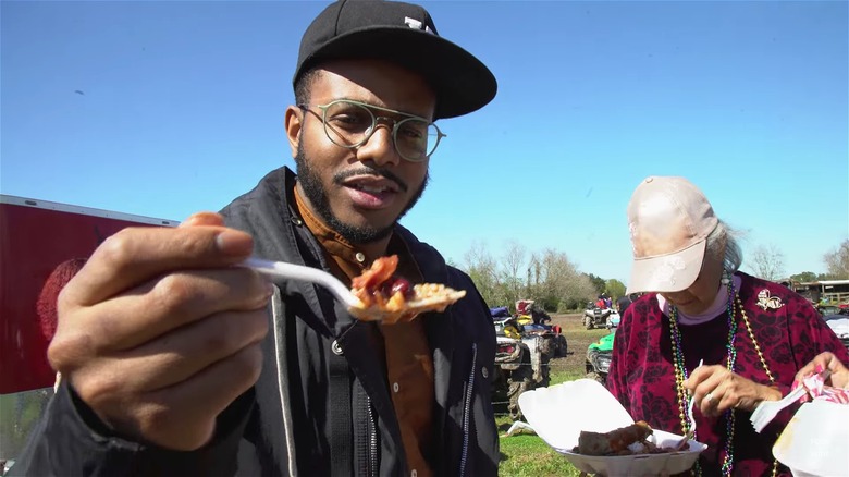 Kwame Onwuachi eating