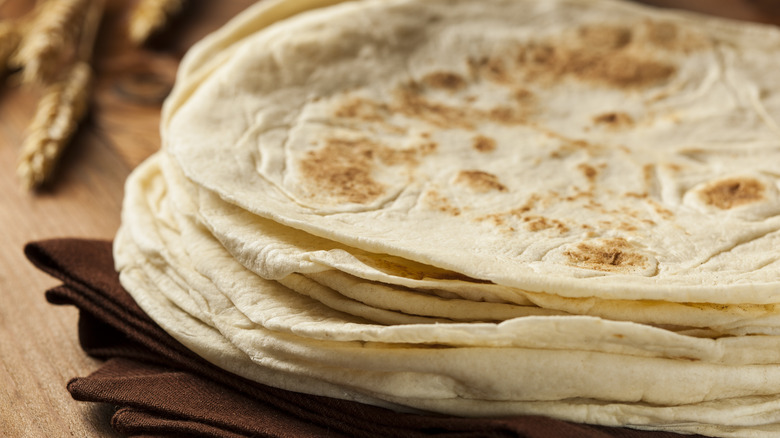 stack of flour tortillas