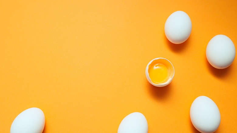 eggs on yellow background