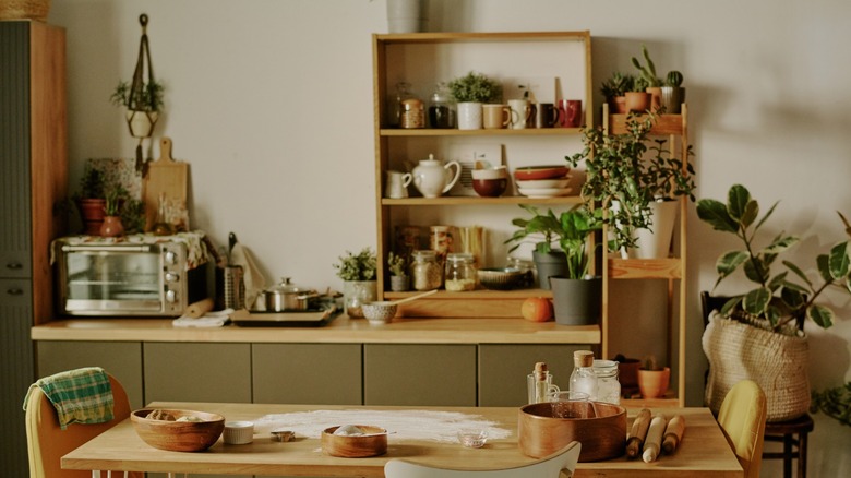 messy and cluttered kitchen