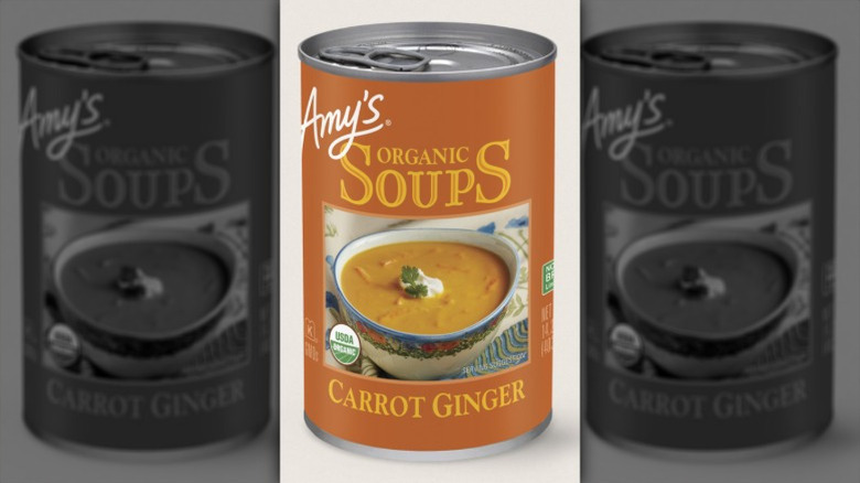 Can of Amy's Organic Soups Carrot Ginger