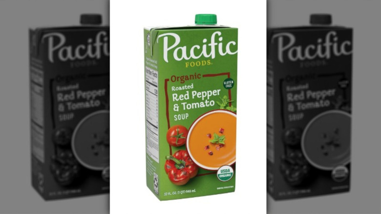 Box of Pacific Foods Roasted Red Pepper and Tomato Soup