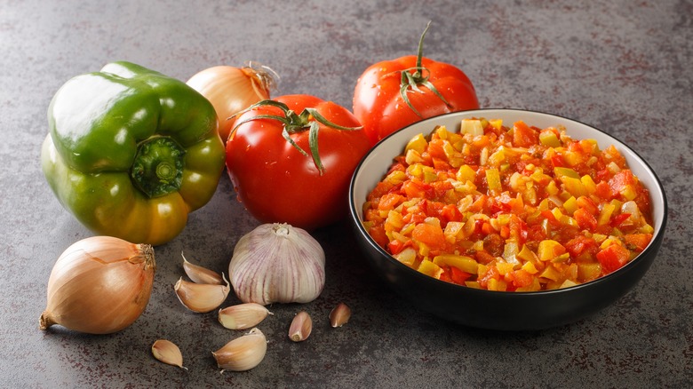 sofrito bowl with recipe ingredients