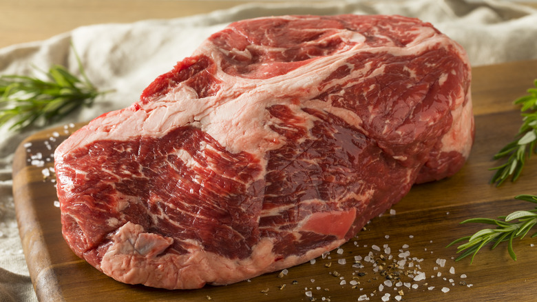 Large cut of raw beef