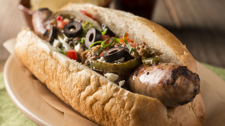 Italian sausage sandwich