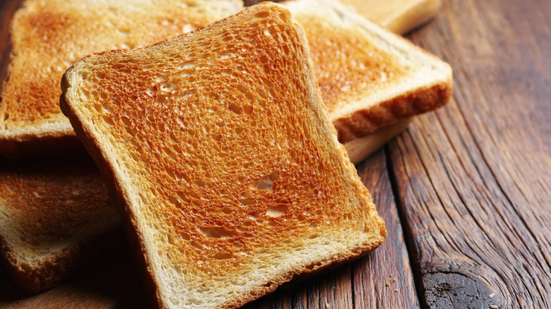 toasted bread on a table