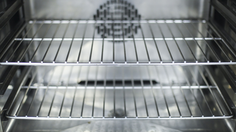 clean oven racks in oven