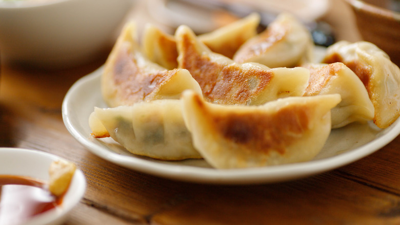 plate of fried dumplings