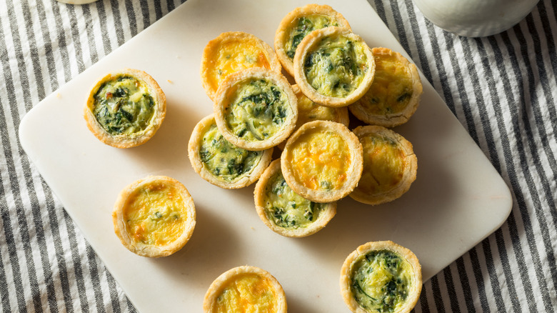 tray of mini quiches