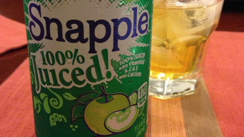 Snapple Green Apple can closeup
