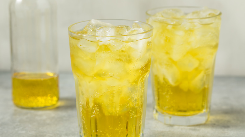 Glasses of cream soda