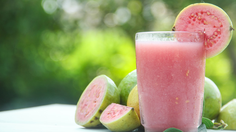 Glass of fresh guava juice