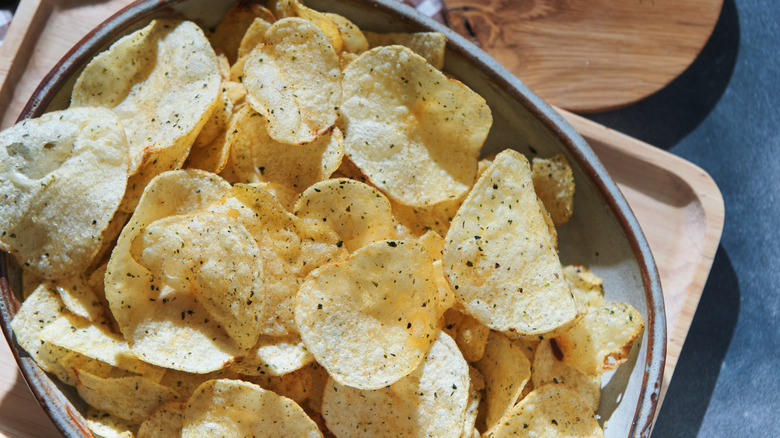 Bowl of potato chips