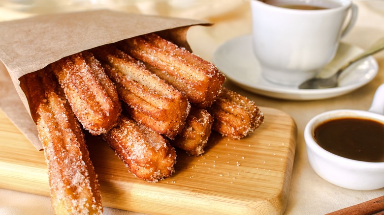 Churros with chocolate sauce
