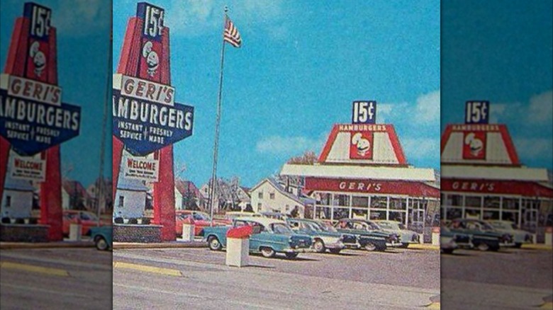An illustration of a Geri's Hamburgers restaurant