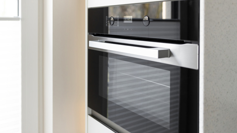 A modern oven in a kitchen