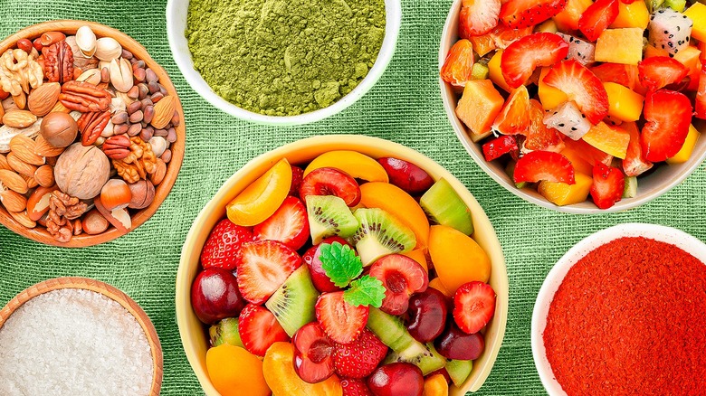 bowls of fruit salad