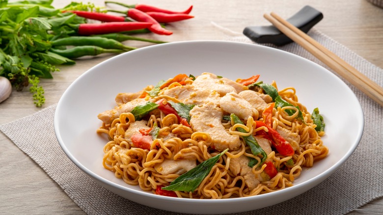 Bowl of peanut noodles