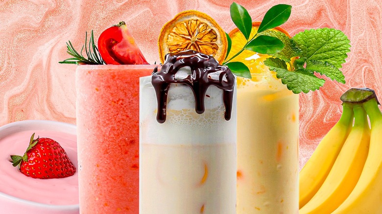 smoothies in various glasses