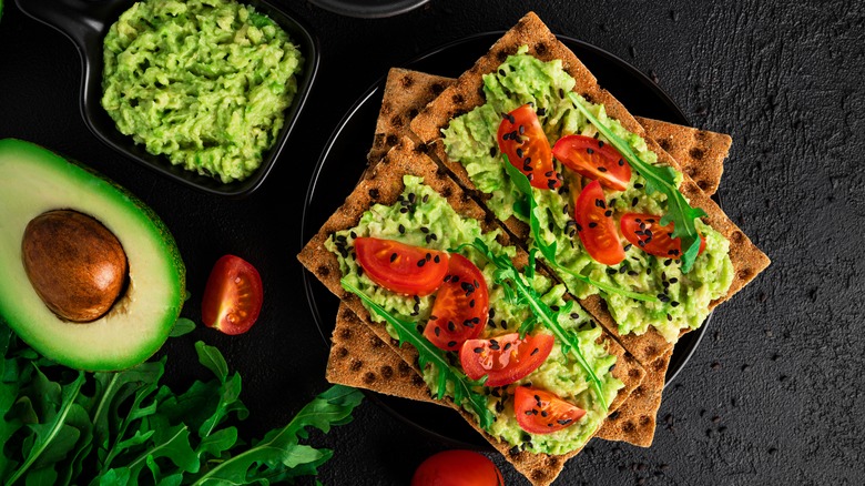 Crispy rye avocado toast