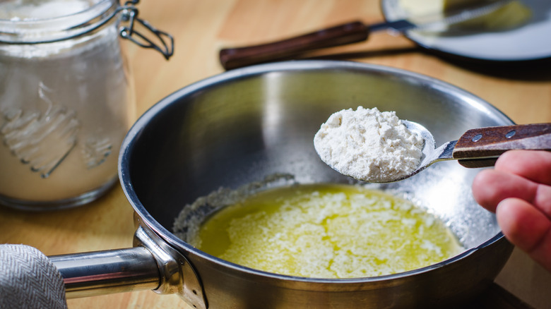 making roux in pan