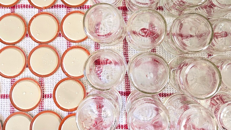 various mason jars viewed from above