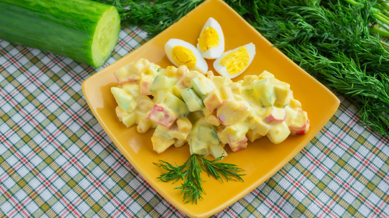 Cucumber egg salad made with aioli