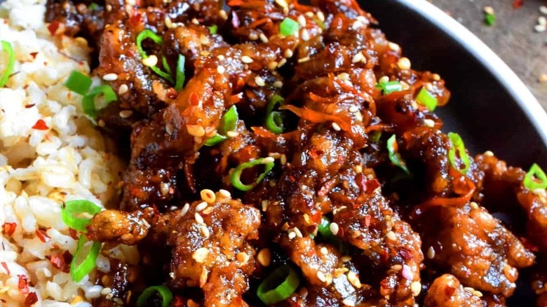 Bowl of ginger beef 