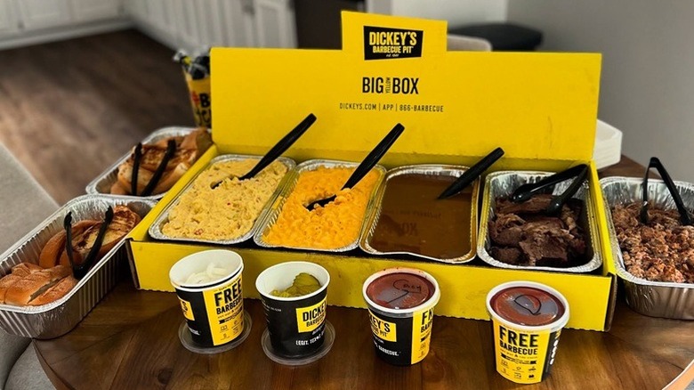 Dickey's Big Yellow Box on a kitchen table