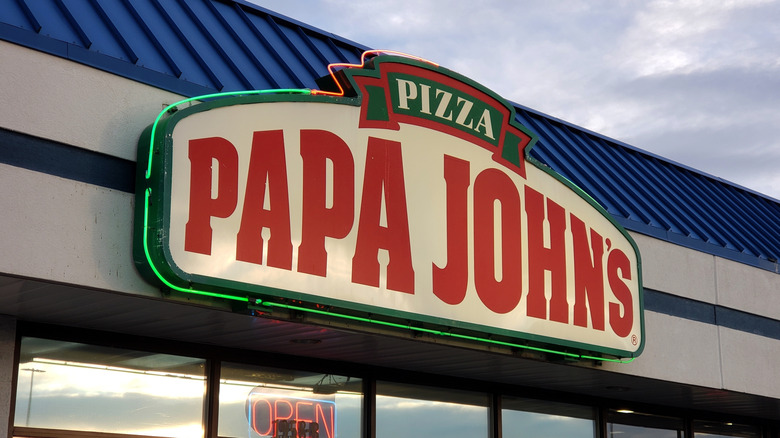 Papa John's exterior sign