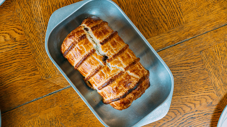 Freshly baked beef Wellington