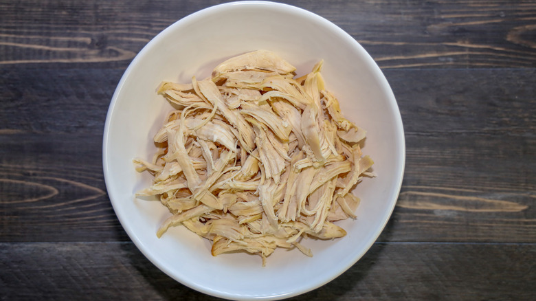 shredded chicken in a bowl