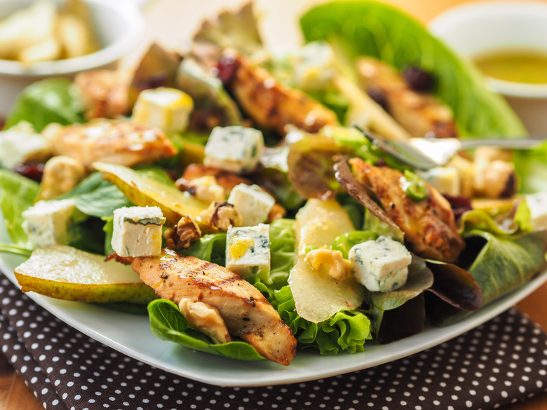 Baked Chicken with Spinach, Pears, and Blue Cheese