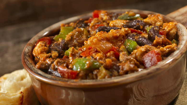 Bowl of thick chili