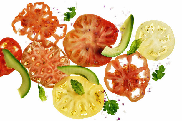 Heirloom Tomatoes with Cilantro and Mint