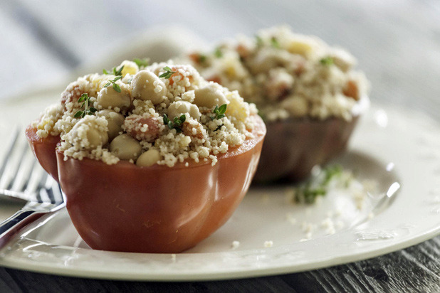 Couscous-Filled Heirloom Tomatoes