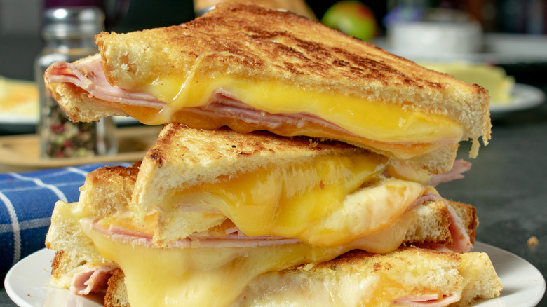 grilled ham and cheese sandwiches