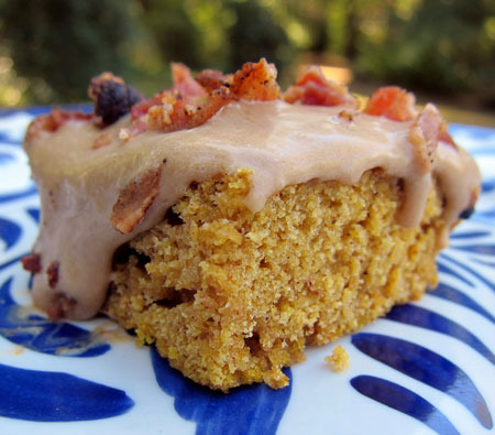 Pumpkin Cupcakes with Maple Frosting and Bacon