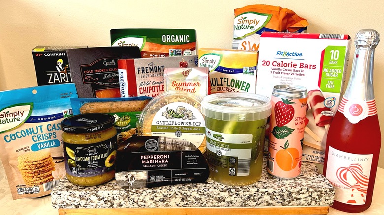 Assorted Aldi products on counter
