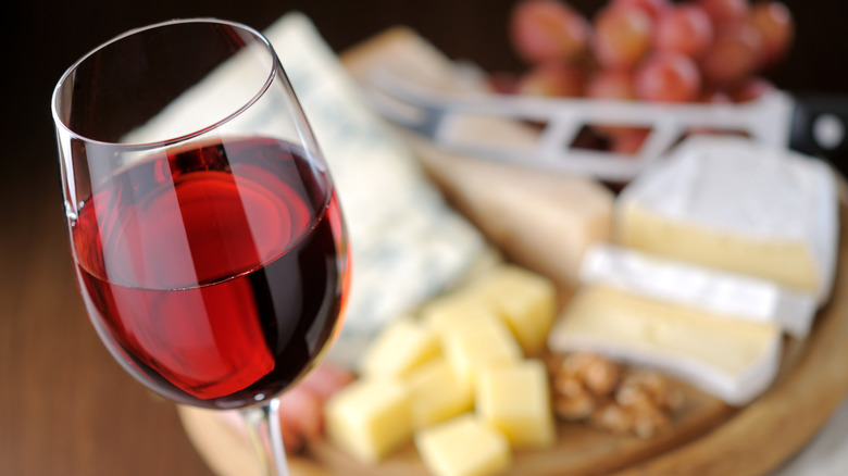 Glass of red wine