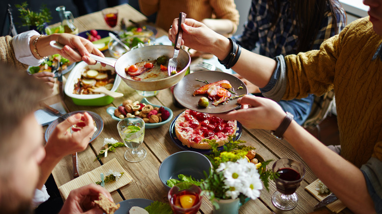 people eating brunch