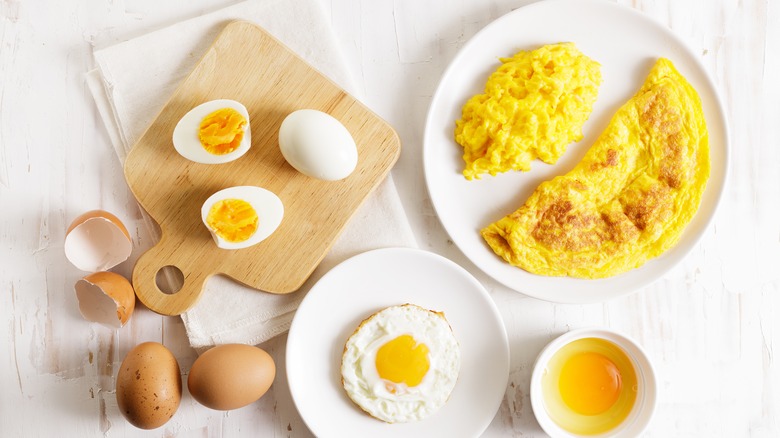 different eggs on a table