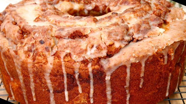 Sock it to me cake cooling on cookie sheet