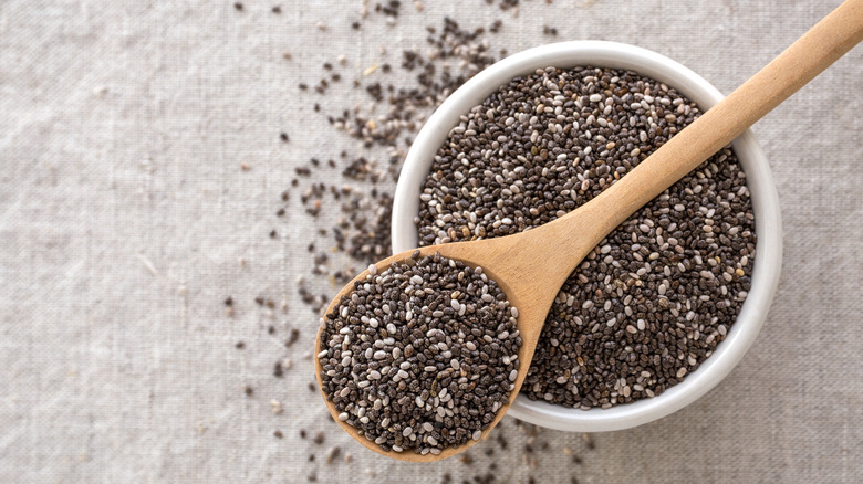 chia seeds in spoon