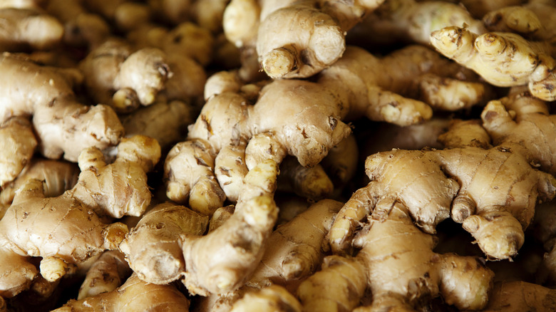 close up of ginger root