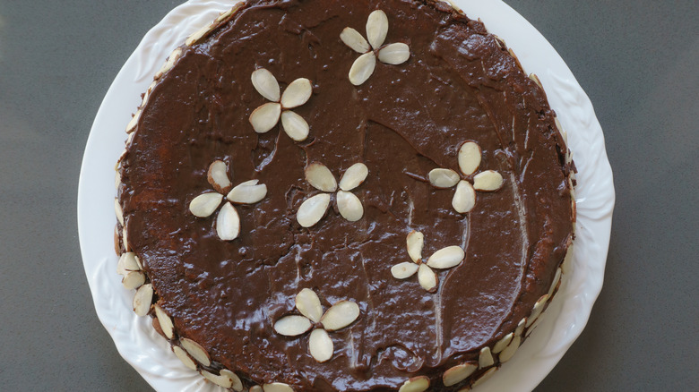 Reine de Saba cake on white plate